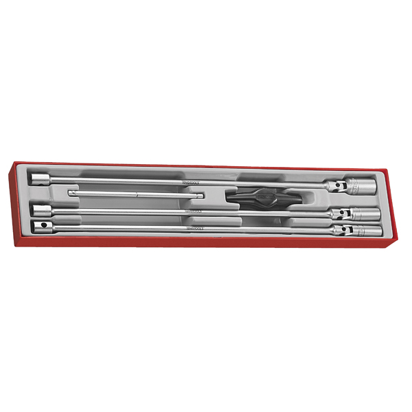 5 Piece 3/8" Drive Extra Long Swiver Spark Plug Set